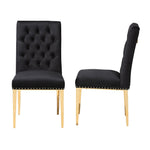 Load image into Gallery viewer, Baxton Studio Caspera Contemporary Glam And Luxe Black Velvet Fabric And Gold Metal 2-Piece Dining Chair Set
