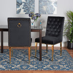 Load image into Gallery viewer, Baxton Studio Caspera Contemporary Glam And Luxe Black Velvet Fabric And Gold Metal 2-Piece Dining Chair Set
