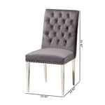 Load image into Gallery viewer, Baxton Studio Caspera Contemporary Glam And Luxe Grey Velvet Fabric And Silver Metal 2-Piece Dining Chair Set
