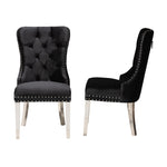 Load image into Gallery viewer, Baxton Studio Honora Contemporary Glam And Luxe Black Velvet Fabric And Silver Metal 2-Piece Dining Chair Set
