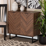 Load image into Gallery viewer, Baxton Studio Sadia Modern Walnut Brown Finished Wood Storage Cabinet
