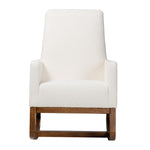 Load image into Gallery viewer, Baxton Studio Yashiya Mid-Century Modern Off-White Boucle Upholstered And Walnut Brown Finished Wood Rocking Chair
