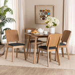 Load image into Gallery viewer, Baxton Studio Denmark Mid-Century Modern Dark Grey Fabric And French Oak Brown Finished Rubberwood 2-Piece Dining Chair Set
