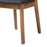 Load image into Gallery viewer, Baxton Studio Denmark Mid-Century Modern Dark Grey Fabric And French Oak Brown Finished Rubberwood 2-Piece Dining Chair Set
