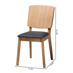 Load image into Gallery viewer, Baxton Studio Denmark Mid-Century Modern Dark Grey Fabric And French Oak Brown Finished Rubberwood 2-Piece Dining Chair Set
