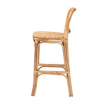 Load image into Gallery viewer, Baxton Studio Adrena Modern Bohemian Natural Brown Rattan Bar Stool
