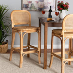 Load image into Gallery viewer, Baxton Studio Adrena Modern Bohemian Natural Brown Rattan Bar Stool
