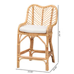 Load image into Gallery viewer, Baxton Studio Arween Modern Bohemian Natural Brown Rattan Counter Stool
