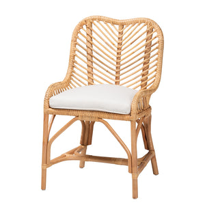 Baxton Studio Arween Modern Bohemian Natural Brown Rattan Dining Chair