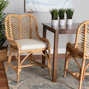 Baxton Studio Arween Modern Bohemian Natural Brown Rattan Dining Chair