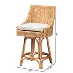 Load image into Gallery viewer, Baxton Studio Bella Modern Bohemian Natural Brown Rattan Counter Stool
