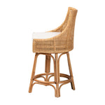 Load image into Gallery viewer, Baxton Studio Bella Modern Bohemian Natural Brown Rattan Counter Stool
