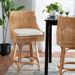 Load image into Gallery viewer, Baxton Studio Bella Modern Bohemian Natural Brown Rattan Counter Stool
