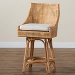 Load image into Gallery viewer, Baxton Studio Bella Modern Bohemian Natural Brown Rattan Counter Stool
