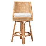 Load image into Gallery viewer, Baxton Studio Bella Modern Bohemian Natural Brown Rattan Bar Stool
