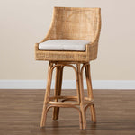 Load image into Gallery viewer, Baxton Studio Bella Modern Bohemian Natural Brown Rattan Bar Stool
