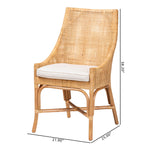 Load image into Gallery viewer, Baxton Studio Bella Modern Bohemian Natural Brown Rattan Dining Chair
