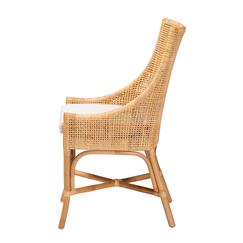 Baxton Studio Bella Modern Bohemian Natural Brown Rattan Dining Chair