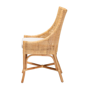 Baxton Studio Bella Modern Bohemian Natural Brown Rattan Dining Chair