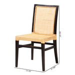 Load image into Gallery viewer, Baxton Studio Lingga Modern Bohemian Dark Brown Mahogany Wood And Natural Rattan Dining Chair
