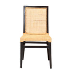 Load image into Gallery viewer, Baxton Studio Lingga Modern Bohemian Dark Brown Mahogany Wood And Natural Rattan Dining Chair
