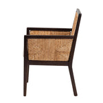 Load image into Gallery viewer, Baxton Studio Joana Modern Bohemian Dark Brown Mahogany Wood And Natural Seagrass Dining Arm Chair
