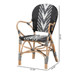 Load image into Gallery viewer, Baxton Studio Wallis Modern French Two-Tone Black And White Weaving And Natural Rattan Indoor Dining Chair
