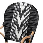 Load image into Gallery viewer, Baxton Studio Wallis Modern French Two-Tone Black And White Weaving And Natural Rattan Indoor Dining Chair
