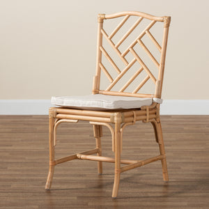 Baxton Studio Rio Modern Bohemian Natural Brown Rattan Dining Chair