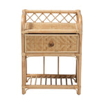 Load image into Gallery viewer, Baxton Studio Kobie Modern Bohemian Natural Brown Rattan 1-Drawer Nightstand
