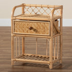 Load image into Gallery viewer, Baxton Studio Kobie Modern Bohemian Natural Brown Rattan 1-Drawer Nightstand
