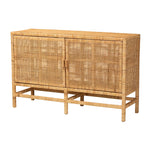 Load image into Gallery viewer, Baxton Studio Vivan Modern Bohemian Natural Brown Rattan And Mahogany Wood Storage Cabinet
