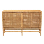 Load image into Gallery viewer, Baxton Studio Vivan Modern Bohemian Natural Brown Rattan And Mahogany Wood Storage Cabinet
