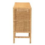 Load image into Gallery viewer, Baxton Studio Vivan Modern Bohemian Natural Brown Rattan And Mahogany Wood Storage Cabinet
