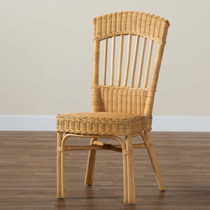 Baxton Studio Barito Modern Bohemian Natural Brown Rattan Dining Chair