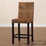 Load image into Gallery viewer, Baxton Studio Laymi Modern Bohemian Dark Brown Mahogany Wood And Seagrass Counter Stool
