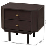 Load image into Gallery viewer, Baxton Studio Norwood Modern Transitional Two-Tone Black And Espresso Brown Finished Wood 2-Drawer End Table
