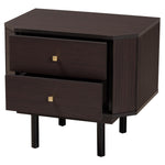 Load image into Gallery viewer, Baxton Studio Norwood Modern Transitional Two-Tone Black And Espresso Brown Finished Wood 2-Drawer End Table
