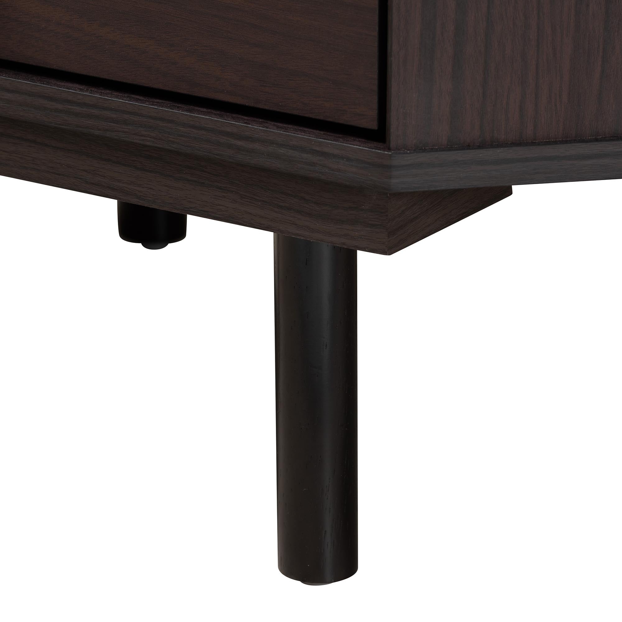 Baxton Studio Norwood Modern Transitional Two-Tone Black And Espresso Brown Finished Wood 2-Drawer End Table