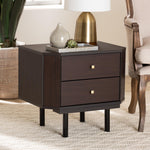 Load image into Gallery viewer, Baxton Studio Norwood Modern Transitional Two-Tone Black And Espresso Brown Finished Wood 2-Drawer End Table
