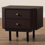 Load image into Gallery viewer, Baxton Studio Norwood Modern Transitional Two-Tone Black And Espresso Brown Finished Wood 2-Drawer End Table
