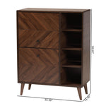 Load image into Gallery viewer, Baxton Studio Keiran Mid-Century Modern Walnut Brown Finished Wood 2-Door Shoe Cabinet
