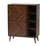 Load image into Gallery viewer, Baxton Studio Keiran Mid-Century Modern Walnut Brown Finished Wood 2-Door Shoe Cabinet
