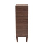 Load image into Gallery viewer, Baxton Studio Keiran Mid-Century Modern Walnut Brown Finished Wood 2-Door Shoe Cabinet
