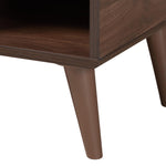 Load image into Gallery viewer, Baxton Studio Keiran Mid-Century Modern Walnut Brown Finished Wood 2-Door Shoe Cabinet
