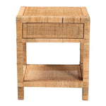 Load image into Gallery viewer, Baxton Studio Adelia Modern Bohemian Natural Rattan And Mahogany Wood 1-Drawer Nightstand
