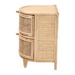 Load image into Gallery viewer, Baxton Studio Oleta Modern Bohemian Natural Brown Rattan 2-Drawer Nightstand
