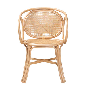 Baxton Studio Palesa Modern Bohemian Natural Brown Rattan Dining Chair