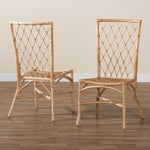 Load image into Gallery viewer, Baxton Studio Doria Modern Bohemian Natural Brown Rattan 2-Piece Dining Chair Set
