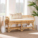 Load image into Gallery viewer, Baxton Studio Leryn Modern Bohemian Natural Brown Rattan Bench
